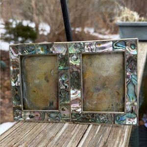 Vintage Alpaca Mexico 2 Pocket Double Frame Abalone  7.75” Length X 4.25” Ht.